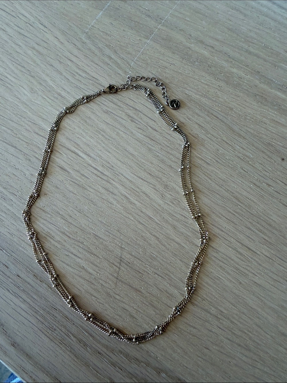 Mejuri Gold Vermeil 3 layer gold bead necklace